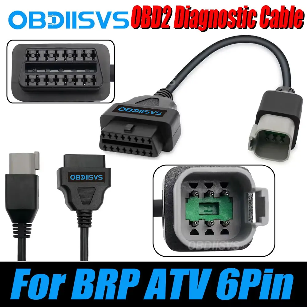 Cable de diagnóstico OBD2 de 6 pines a adaptador OBD para BRP Maverick/Defender/Spyder/Outlander para Bombardier CAN-AM UTV ATV Motocicleta