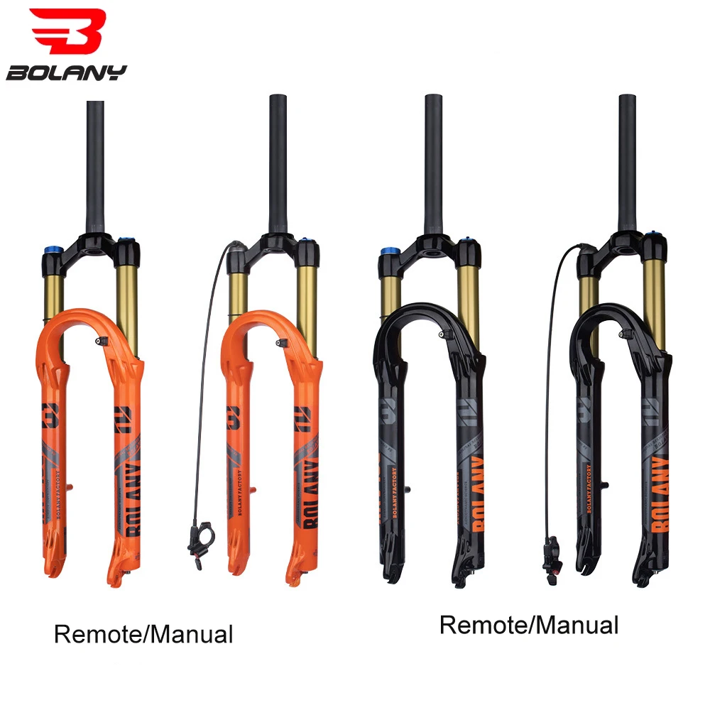 

Bolany mountain bike fork 27.5/29" magnesium alloy shock shock pneumatic fork 120mm shoulder/wire control straight tube fork