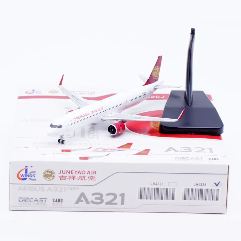 

LH4336 Коллекционный самолет из сплава в подарок JC Wings 1:400 Juneyao Airlines Airbus A321neo Литой под давлением самолет Модель JET B-32D9