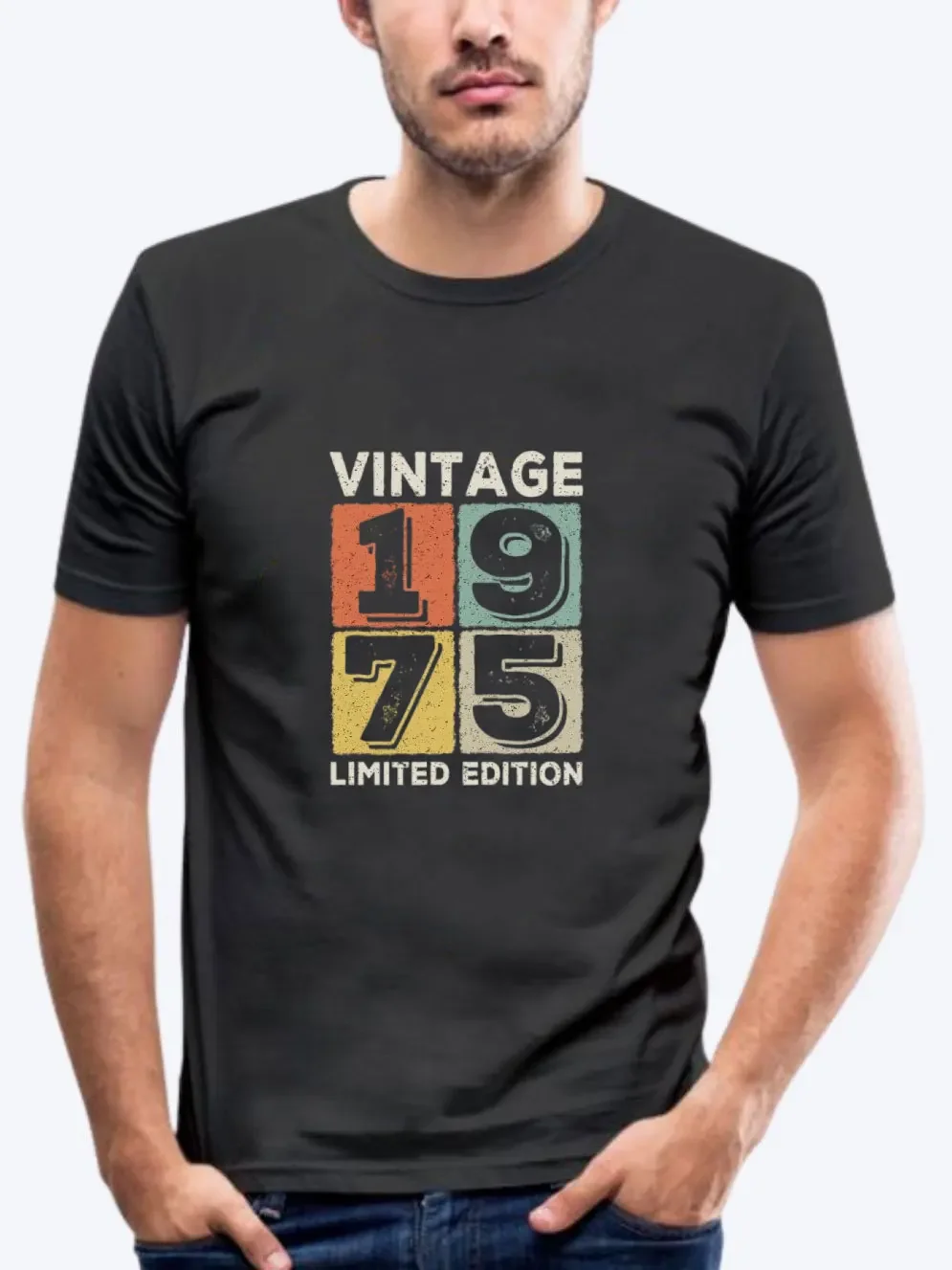 Short Sleeve O Neck Harajuku Streetwear Birthday Gifts Vintage 1975 Limited Edition Men T Shirts Retro Classic Art Print Tees