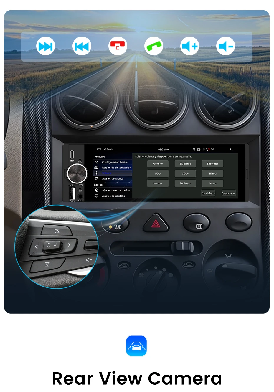 Junsun 6,86" Kabelloses Carplay Android Auto Universal 1 Din MP5 Autoradio 1280*600 IPS Touchscreen Stereo Zentrale – Detail 11