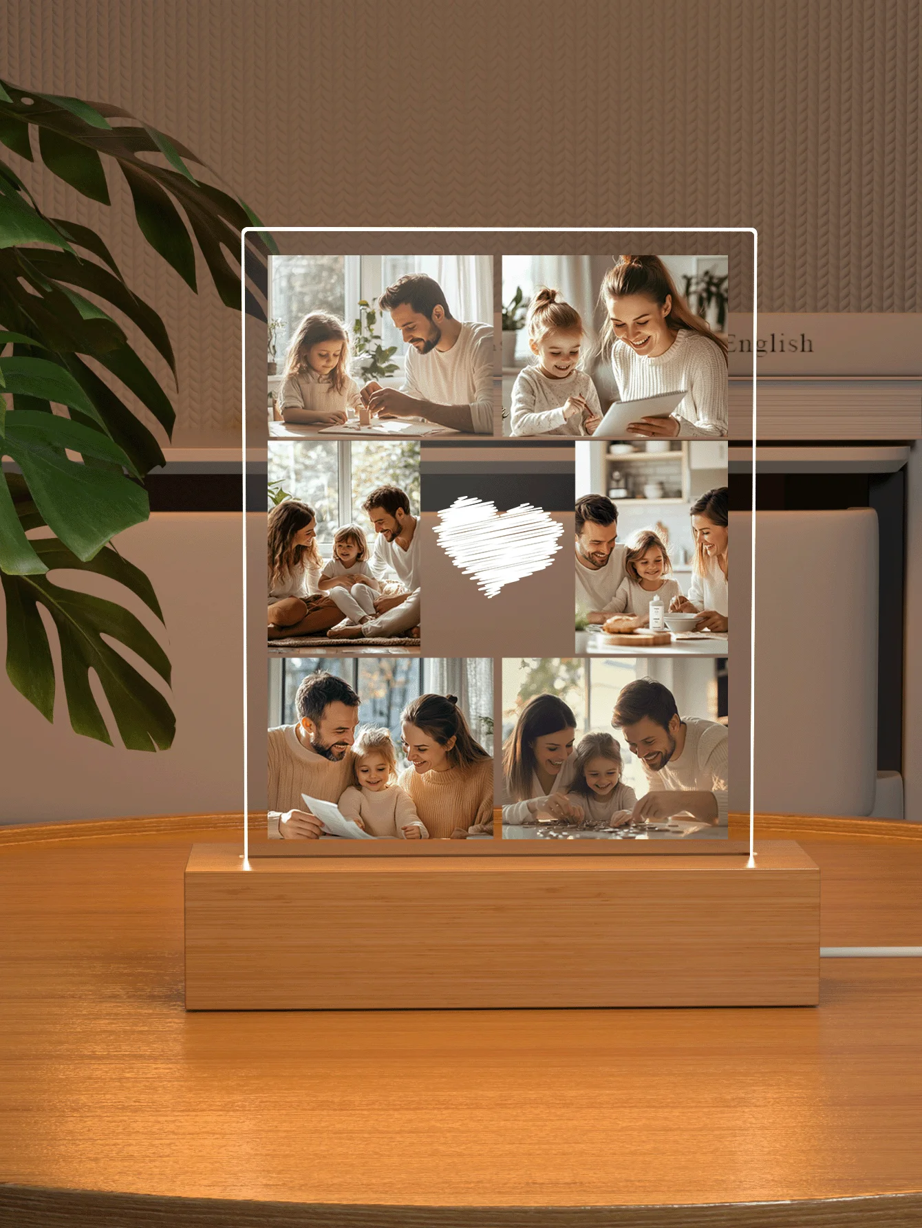 1 قطعة ضوء ليلي Led للصور المخصصة ، ضوء ليلي أكريليك شخصي مع صور ونص ، ضوء LED مجمع للصور الشخصية ، #3