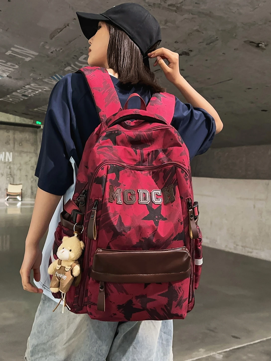 大容量抗負荷脊椎保護カジュアル防水スポーツ旅行デュアルショルダーバッグ高校生男性と女性向け