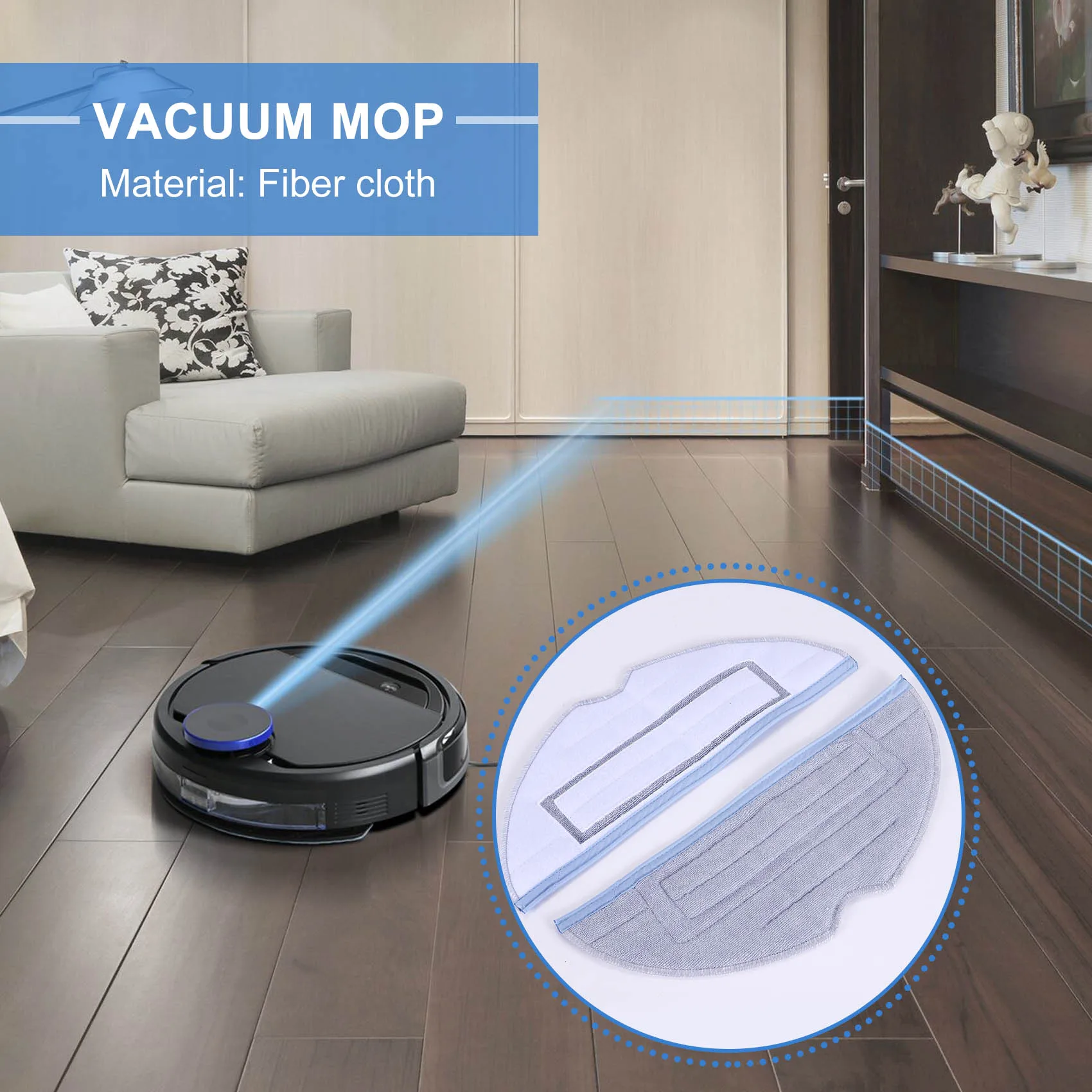 Limited Stock-FF 12 Pcs Mop Cloth For Roborock S7 S7+ S7 Maxv S7 Maxv Plus S7 Maxv Ultra Q7 Max+ Series Robot Vacuum Clea