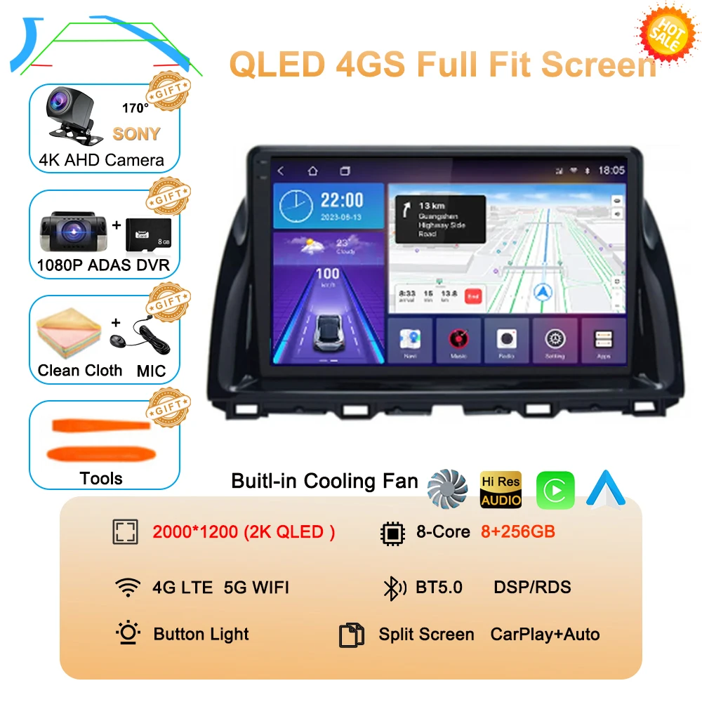 Android 16 Auto autoradio voor Mazda CX5 CX-5 CX 5 2012 - 2015 Multimedia Videospeler Navigatie stereo GPS Carplay 360 Camera