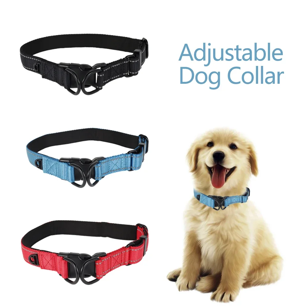 

Dog Collars Soft Padded Nylon Neck Collar With Reflective Strip Pet Supplies For Puppies Small Medium Large Dogs (16-23.6 inch)