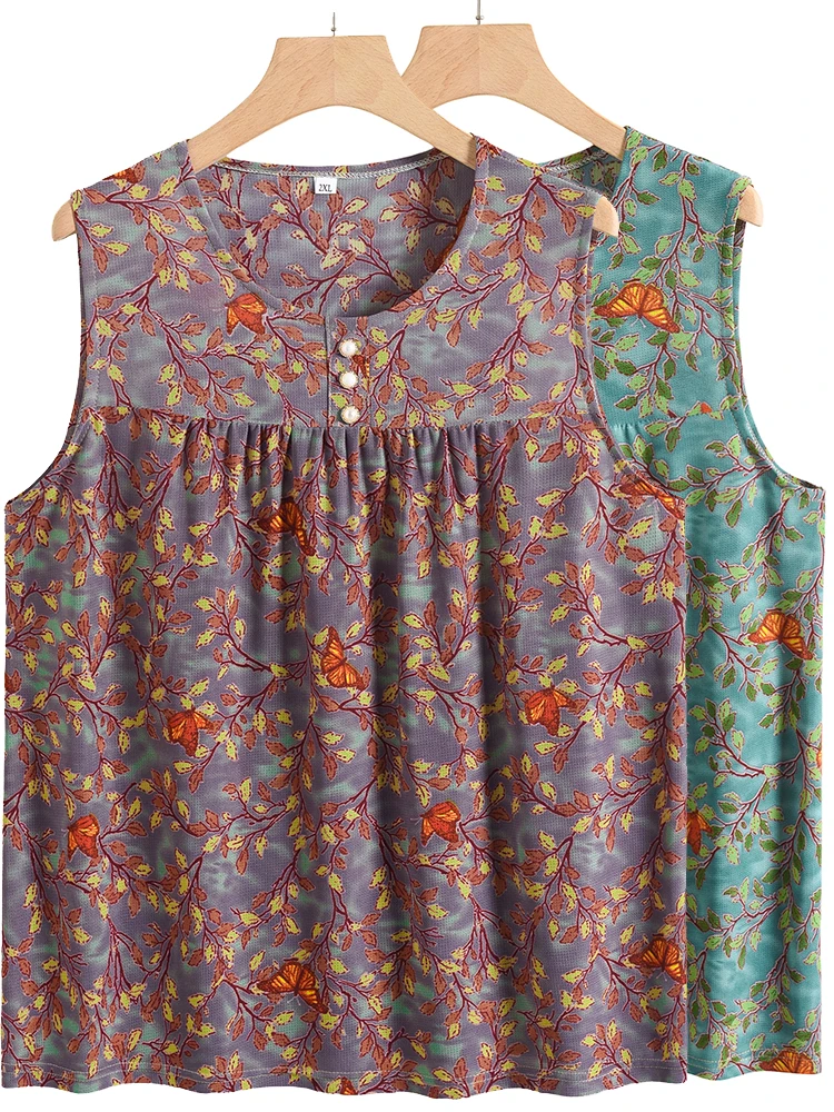 سترة صيفية من الحرير الجليدي فضفاضة تناسب سترة نسائية خفيفة الوزن لمتوسطي العمر والأمهات تغطي البطن...