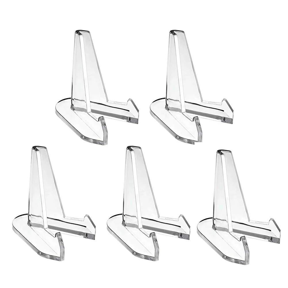 5PCS Clear Acrylic Coin Display Stand Holders Small Acrylic Commemorative Coin Display Stand Transparent Triangle Display Stand