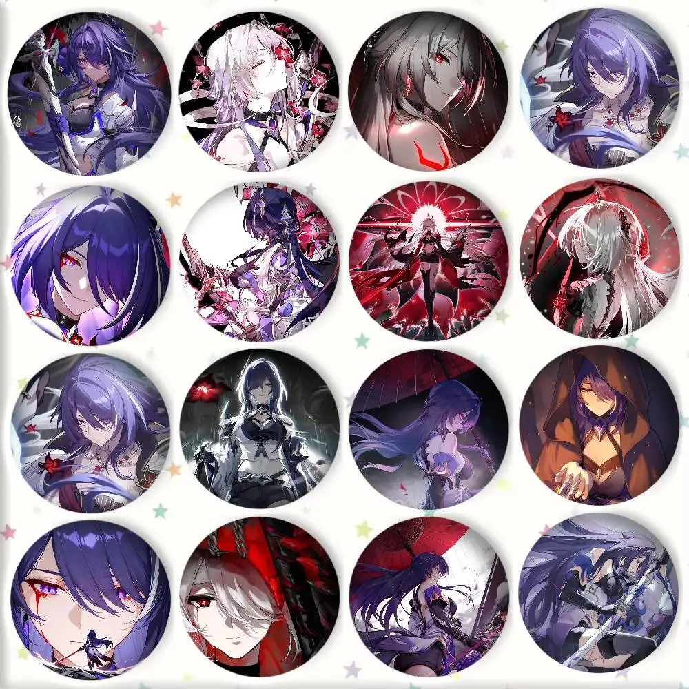 Game Honkai Star Rail Acheron Badge Tinplate DIY Backpack Clothing Accessories Jewelry Pins
