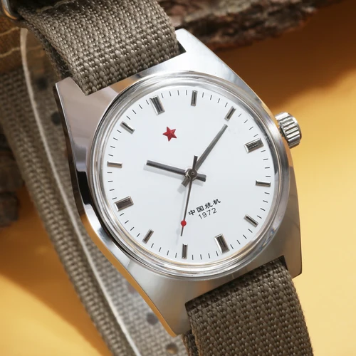 Imagen 2 del producto Reloj mecánico vintage para hombre Shanghai 7120 Movimiento manual Reloj de pulsera clásico de 36 mm Cristal acrílico 3D Estilo retro Regalo para él