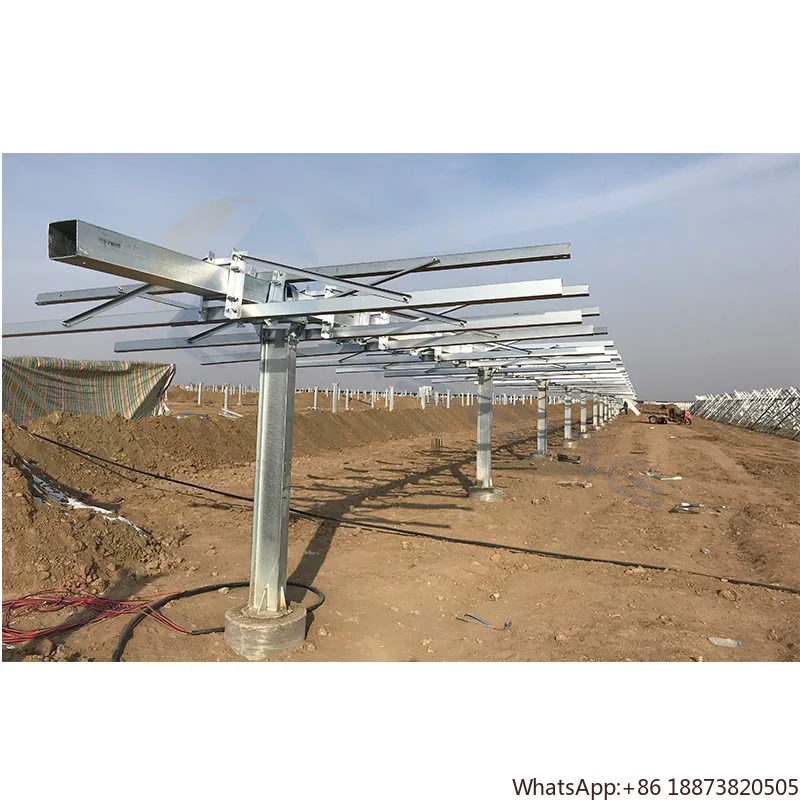 1MW Single axis smart solar tracking system one axis solar tracker ground mount solar panel tracking systems