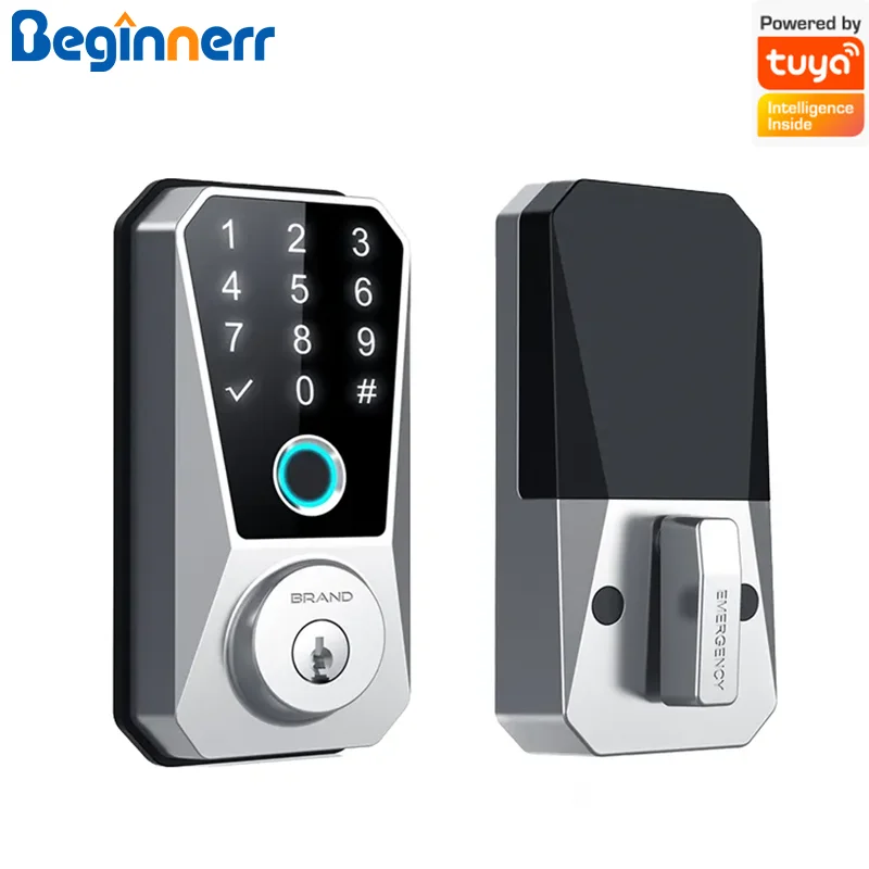 

Tuya Smart deadbolt door lock Bluetooth Alexa google home Fingerprint Code Key App Electronic Deadbolt Digital Keypad door lock