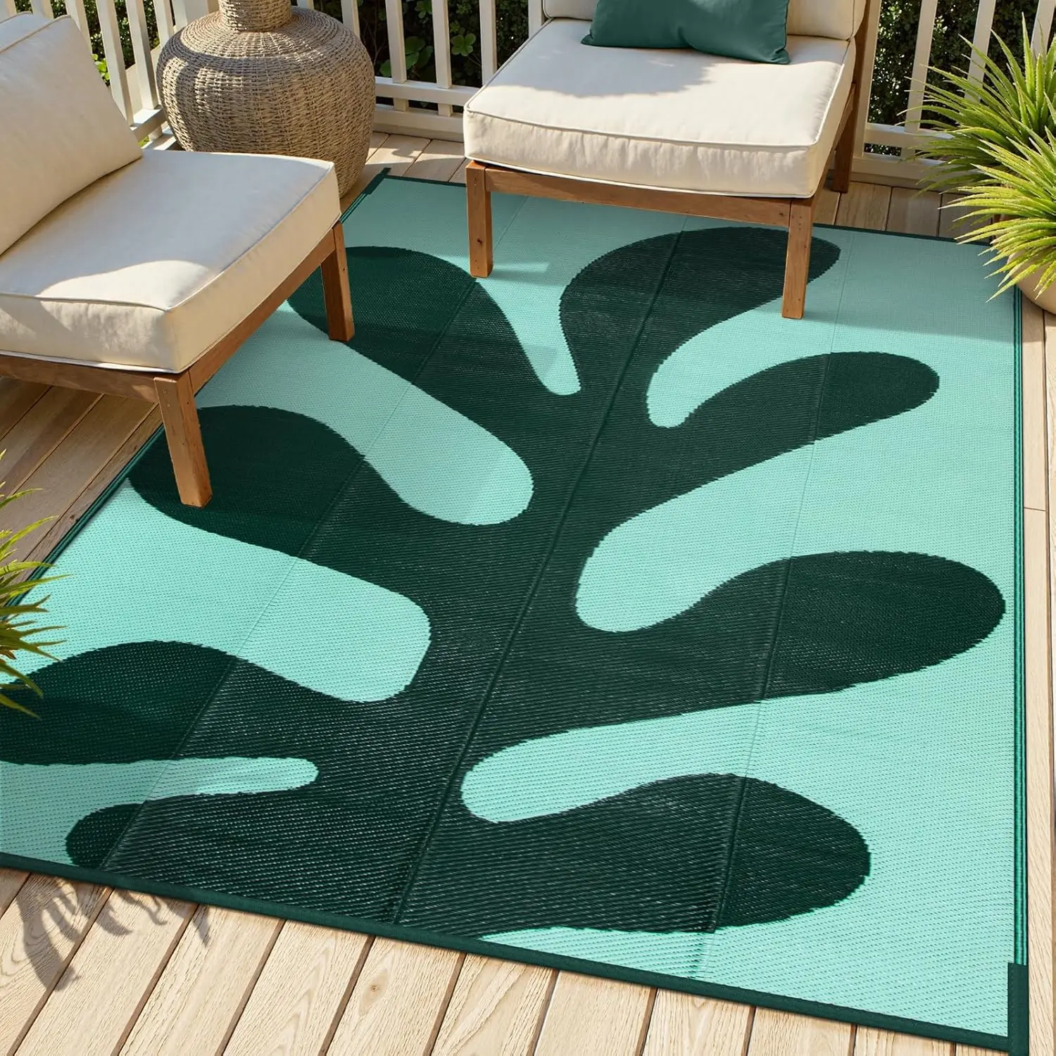 

Пластиковые уличные коврики 6x9 для патио, легкие грязеотталкивающие коврики с мультяшным рисунком кораллов для кемпинга и улицы у автодома