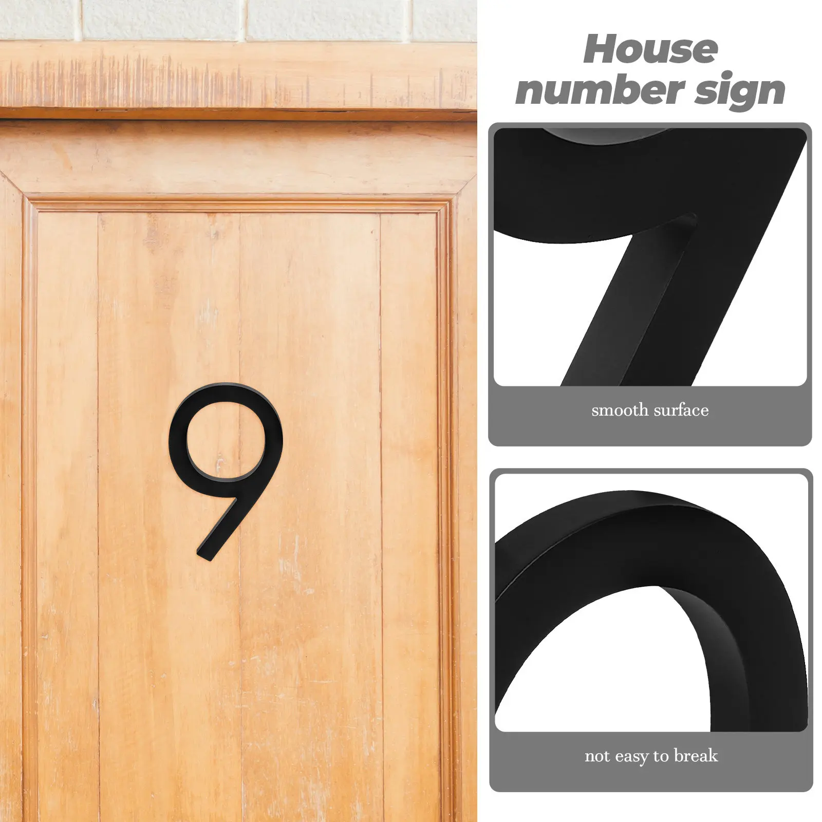 House Number Sign 9 Made of Zinc Alloy Heavy Duty Rust Proof Metal Address Sign for Exterior Home Garden Vertical