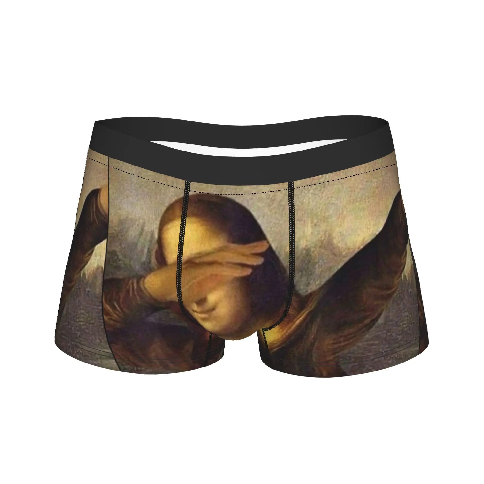 Mona Lisa Polka Dot Underwear  Classic Panties Design Boxer Brief For Males 3D Pouch Large Size Boxer Shorts