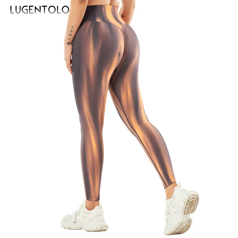 Frauen Sport Leggings Turnhose Stretch Tie-Dye hohe Taille dünn sexy Hüftlift Yoga Outdoor Joggen schnell trocknen Trainings kleidung