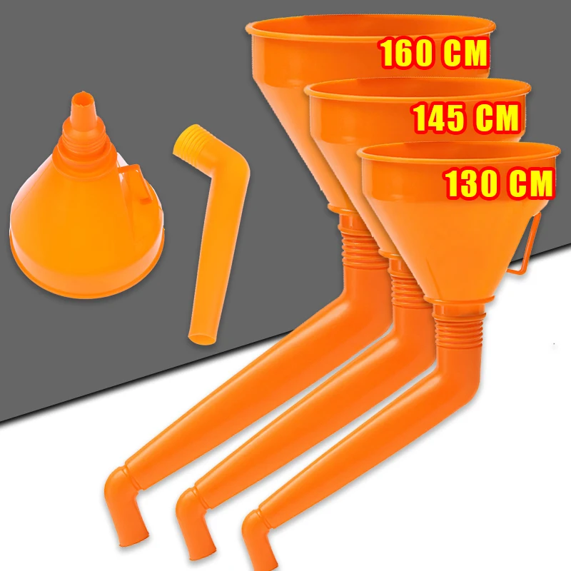 130/145/160mm Plastic Car Motorcycle Refuel Gasoline Engine Oil Funnel With Filter Long Mouth Funnels Car Repair Filling Tools