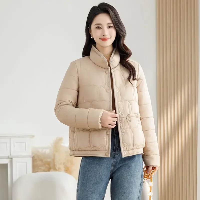 

Autumn New Women's Down Cotton Jacket Commuter Windproof Stand Collar Slim Fit Jacket