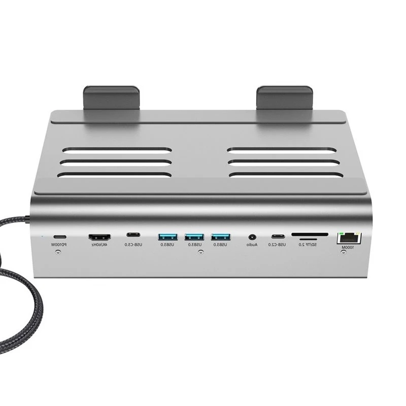 Super Deal -4K 60Hz 11 In 1 Foldable Docking Station USB C Hub Stand RJ45 Gigabit For SD TF Card Reader PD100W 3X USB 3.0 Port