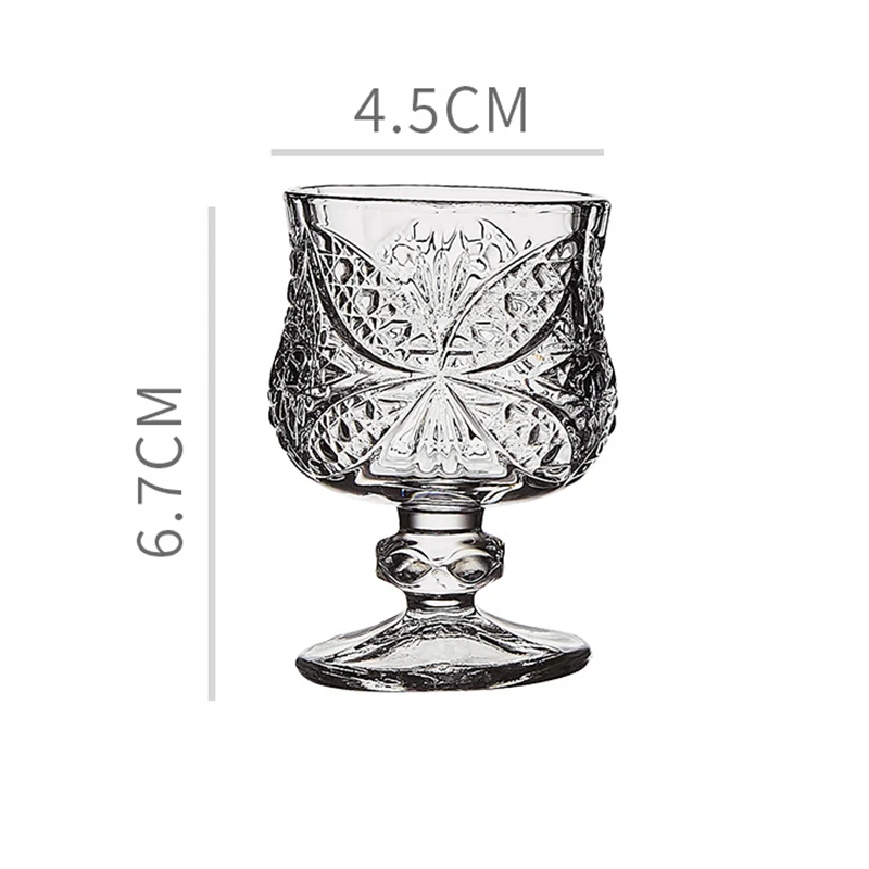 6pcs Creative Wine Glass Set Engraved Cup Mini Cups Butterfly Pattern Cups Drinkware Transparent Home Accessories Wedding Gifts