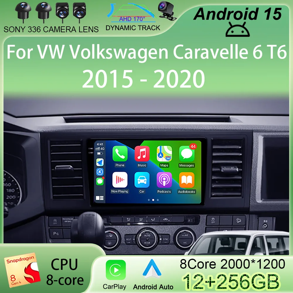

Android 15 Car Radio For VW Volkswagen Caravelle 6 T6 2015 - 2020 Multimedia Video Player Auto Carplay Navigation GPS WIFI QLED