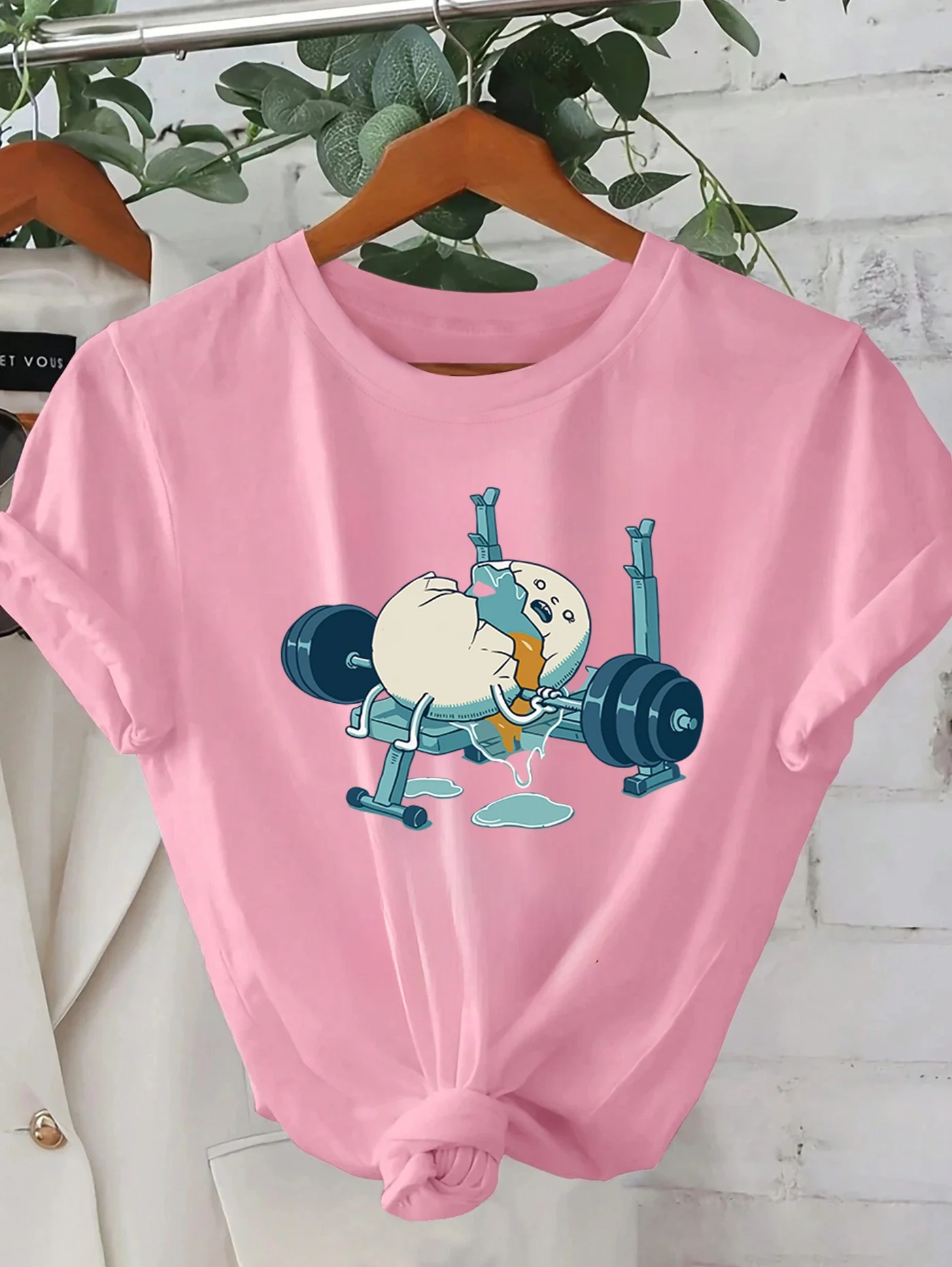 متعة اللياقة البدنية البيض سحق نمط مطبوعة الصيف المرأة تي شيرت أعلى قصيرة الأكمام جولة الرقبة عارضة المرأة التي شيرت الملابس