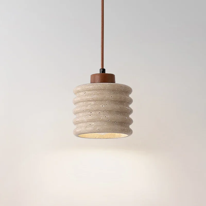 

Stone Wood Cream Light Decorative Industrial Style Hanging Lamp Modern Bedside Cement Pendant Lamp Creative for Restaurant