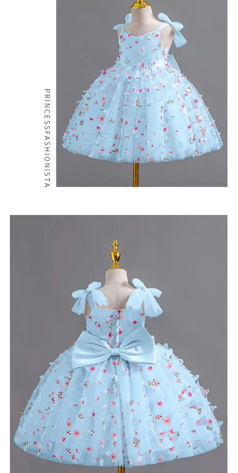 2026 Girl Summer Dress Girls' Holiday Dresses Tulle Tutu Butterfly Kid Cute Clothes