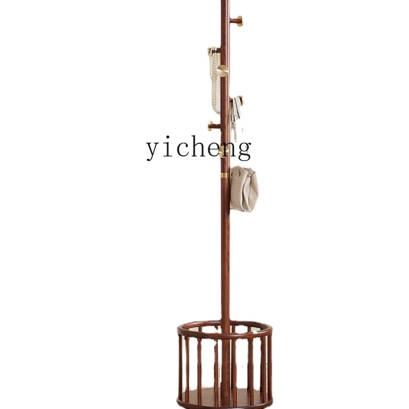 XL Laundry Basket  Floor Hanger All Solid Wood Clothes Rack Mobile Multifunctional Coat