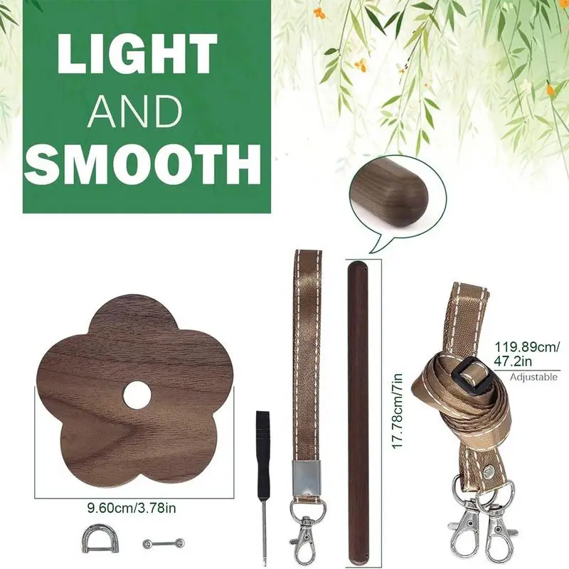 Porte-fil portable avec dragonne, porte-boule de fil de poignet en bois avec bracelet, support de rotation de fil pour prévenir le fil