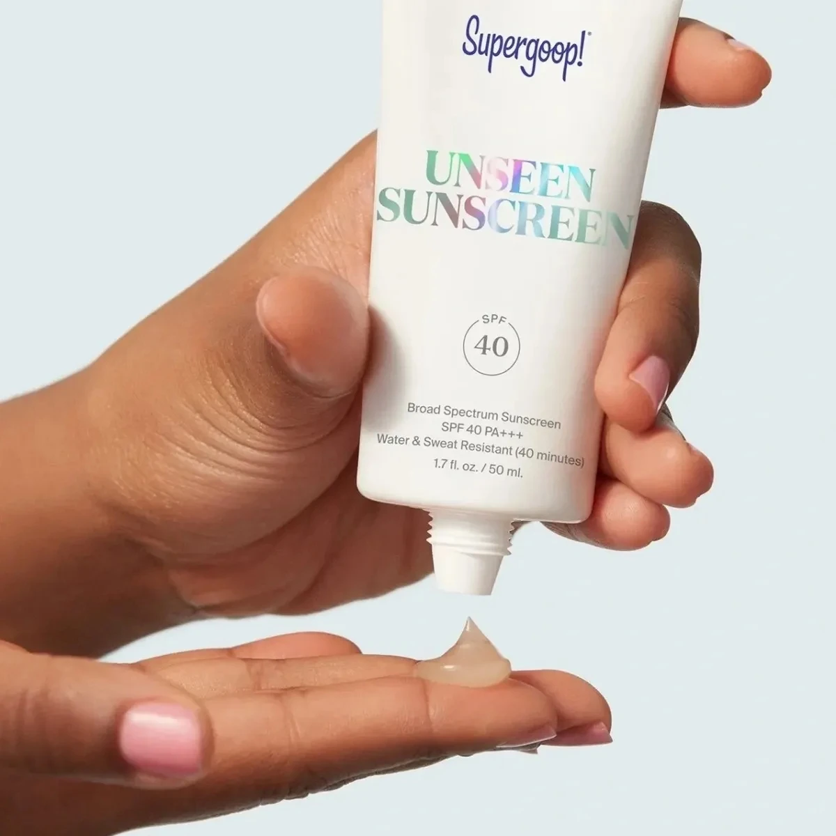 كريم Supergoop غير مرئي واقي من الشمس SPF40 ، كريم غير مرئي ، برايمر ، شاشة زجاجية ، قاعدة مكياج ، طيف واسع ، واقي من الشمس للوجه لجميع أنواع البشرة