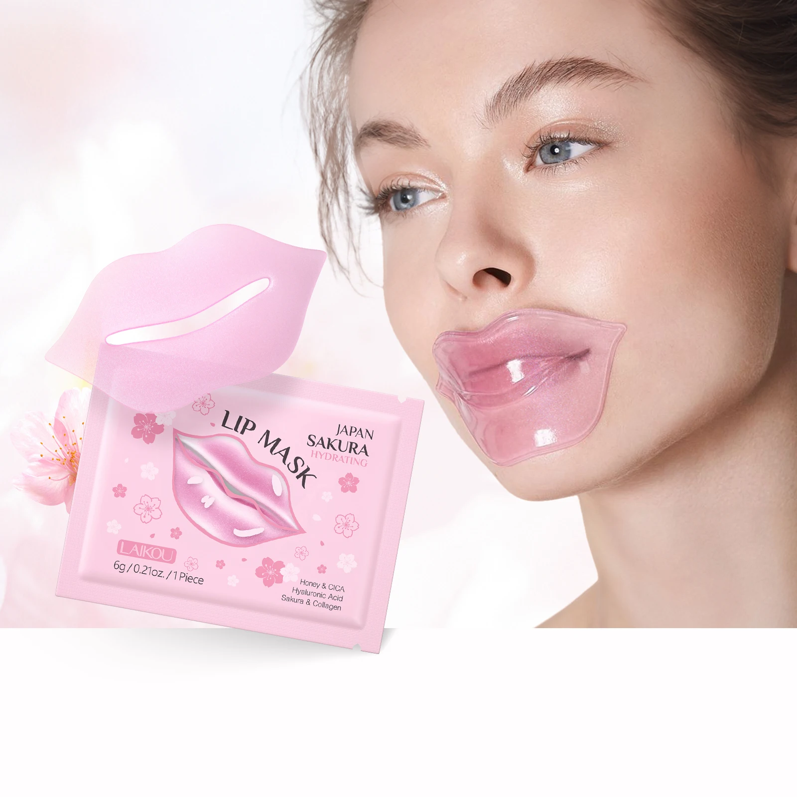 LAIKOU Japan Sakura Skin Care Set Hydrating Lip Mask Moisturizing And Soothing for Dry Skin
