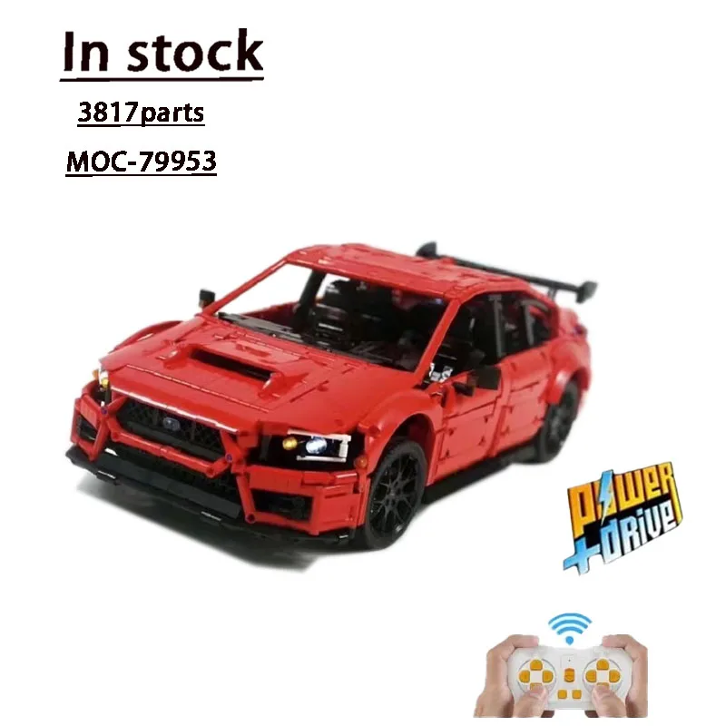 New MOC-79953 Red Small Particle Building Blocks RC STI Roadster Assembly Toy Model Boy's Birthday Building Blocks Gift