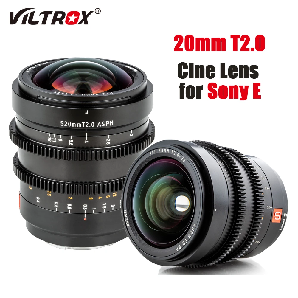 

Viltrox 20mm T2.0 ASPH Camera Cine Lens Wide Angle Lens Full-Frame for Camera Sony E mount Lens A9 A7M3 A7RIV A7III A7S A6500