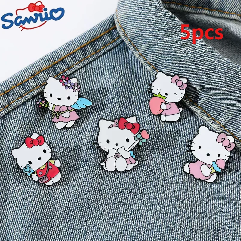 

Sanrio Hello Kitty Creative Metal Badge Cartoon Girly Heart Dress Up Personality Brooch 100 Accessorize Girl Bag Diy Accessories