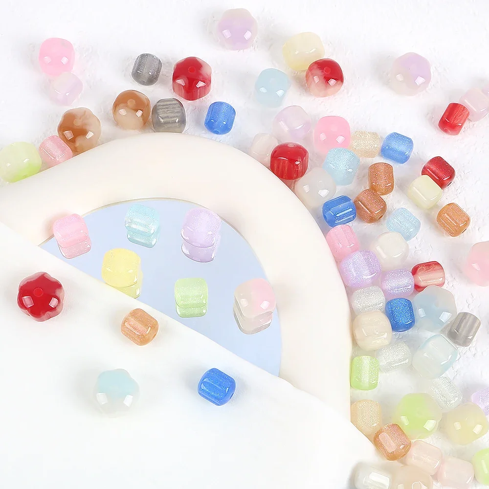 

10pcs Color Changing Geometry Luminous Glowing Beads For Jewelry Making Earrings Necklace Phone Chain Accessories