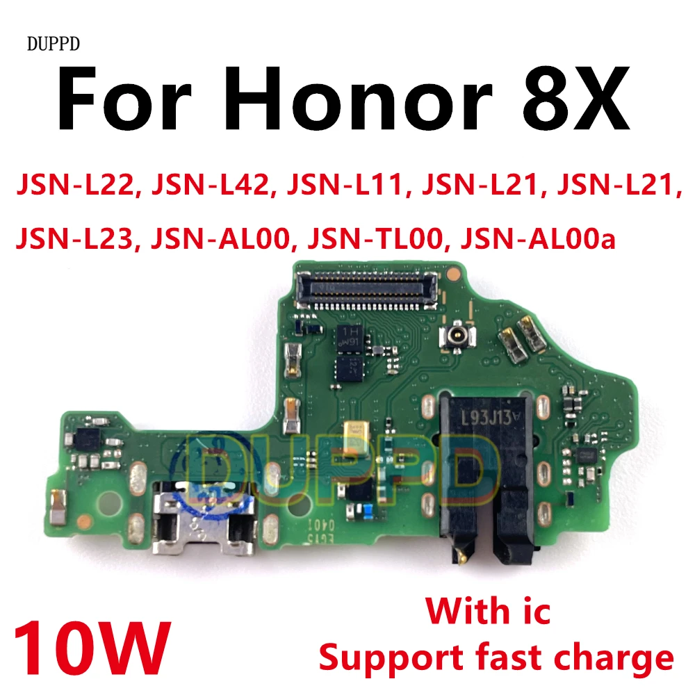 

Плата разъема Micro Dock, USB-порт для зарядки, замена гибкого кабеля для Huawei Honor 8X, USB-плата для Honor8X 10 Вт