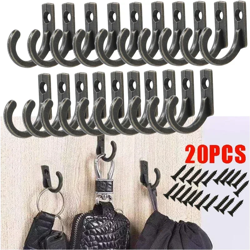 

Wall Retro Mounted Towels Mini Hanger Hook for Single Alloy Hook Prong Zinc Keys Hats Cloth Coats Size Metal