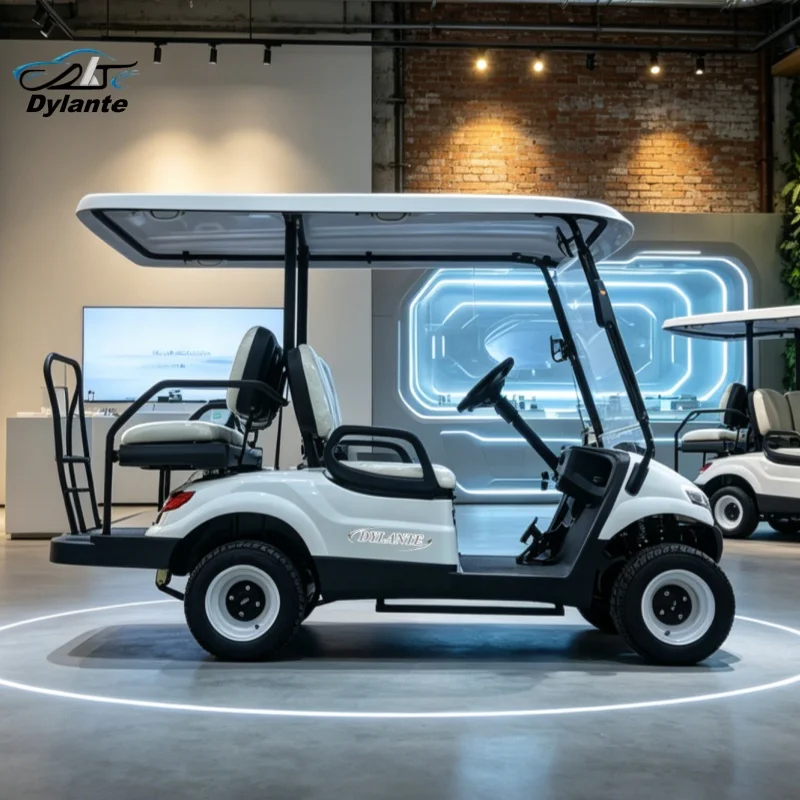 Customized 4 Seater Electric Golf Cart with Premium Sound System Cup Holders Storage Compartment For Vacation House Personal Use