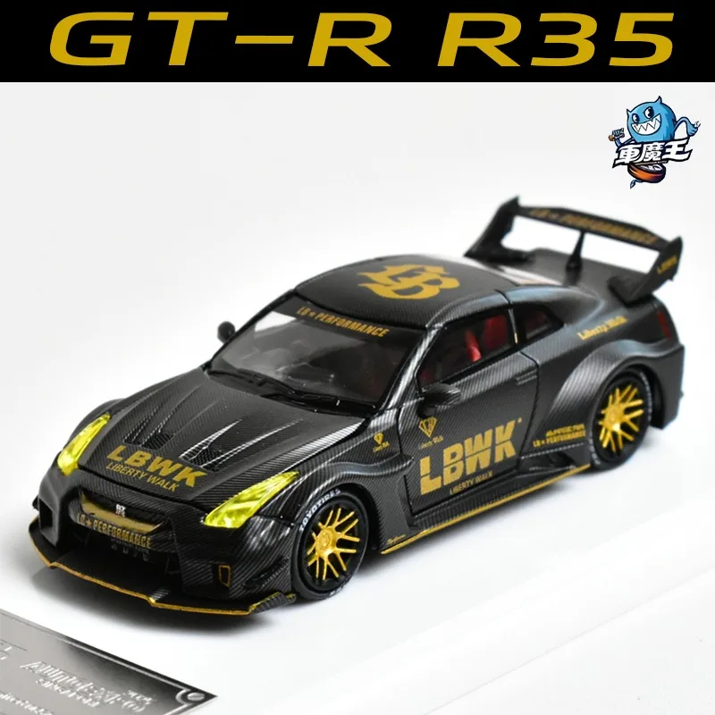 Demon King Auto 1/64 GT-R R35 Wyświetlana na wystawie, ekskluzywna, metalowa replika pojazdu, odlewany model samochodu, zabawka kolekcjonerska, prezent na Boże Narodzenie dla chłopca