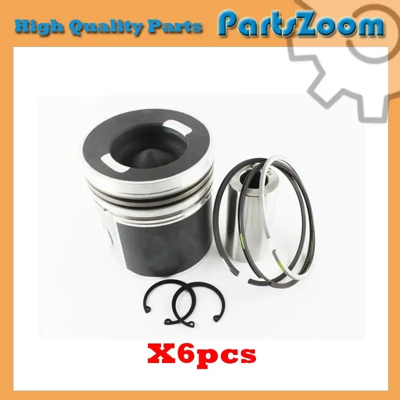 

New 6 Sets STD Piston Kit With Ring 3923537 Fit For Cummins 6CT 8.3 Engine 114MM 230HP