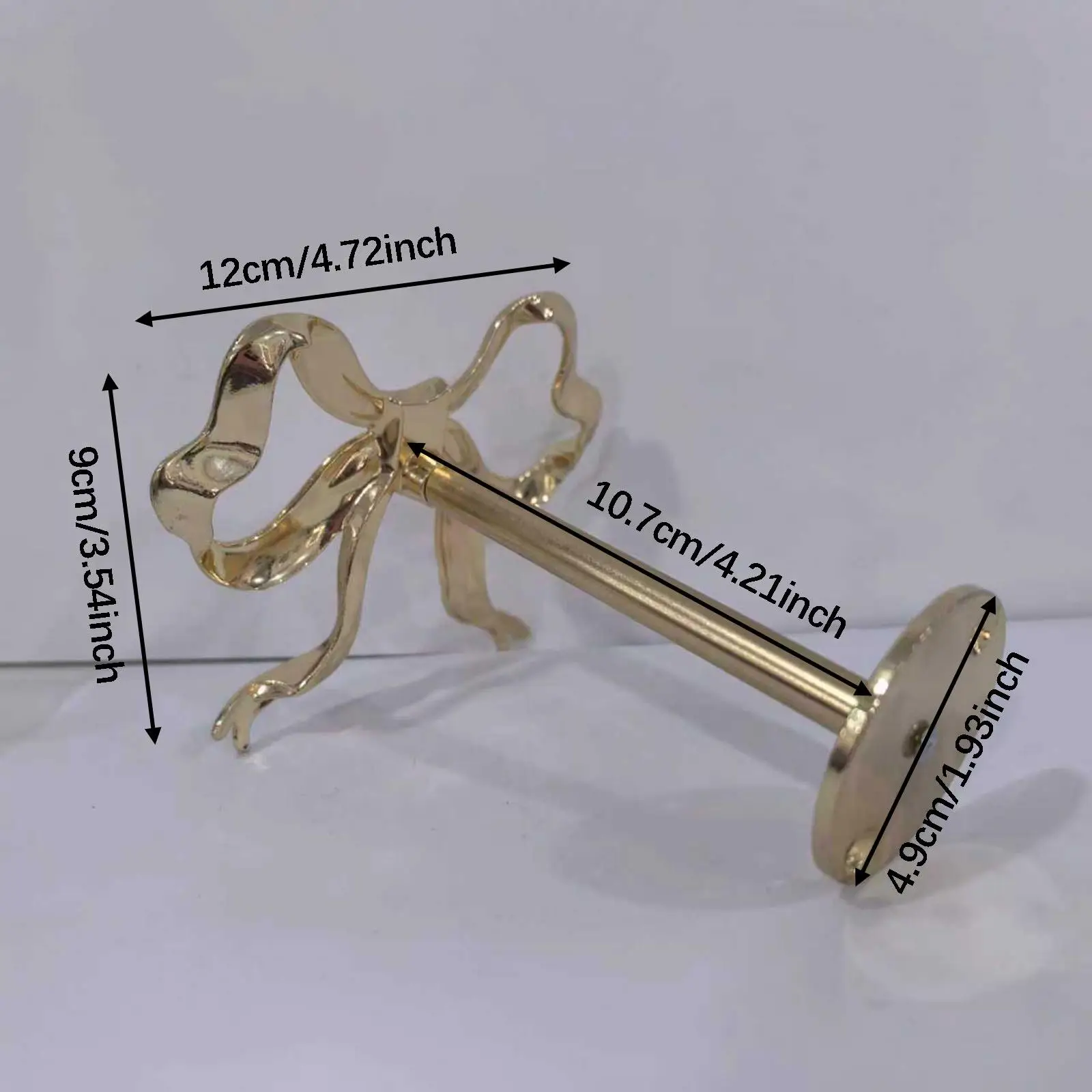 Alloy Bowknot Curtain Holder Compact Wall Mounted Curtain Bar Stand Decorative Hardware Accessory for Living Room