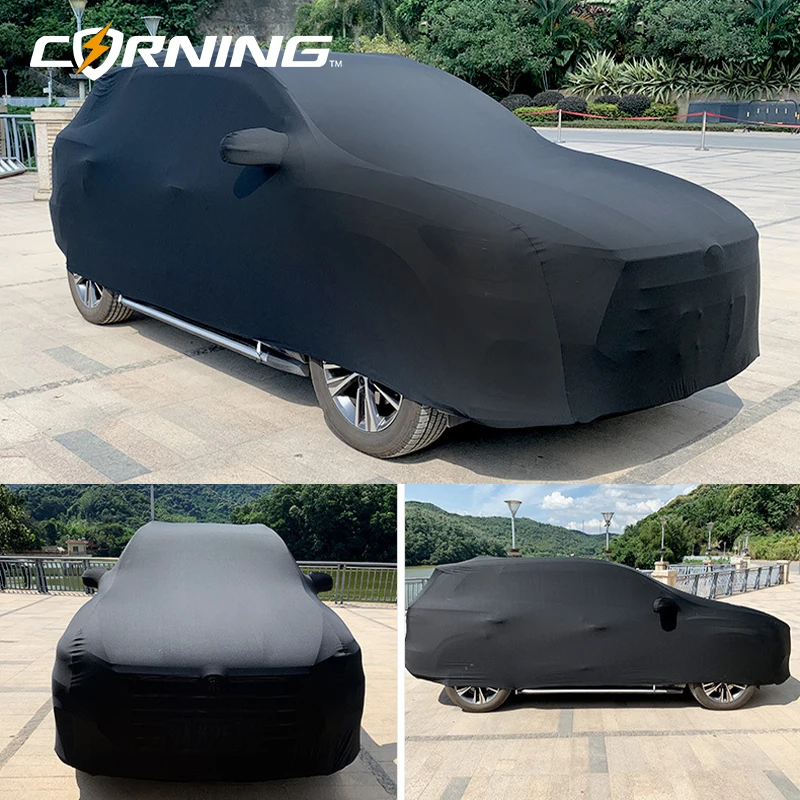

Customize Logo Stretch Fabric Car Cover Universal Covers Sunproof Dustproof Resistant Protection Beauty Styling for Audi Mazda