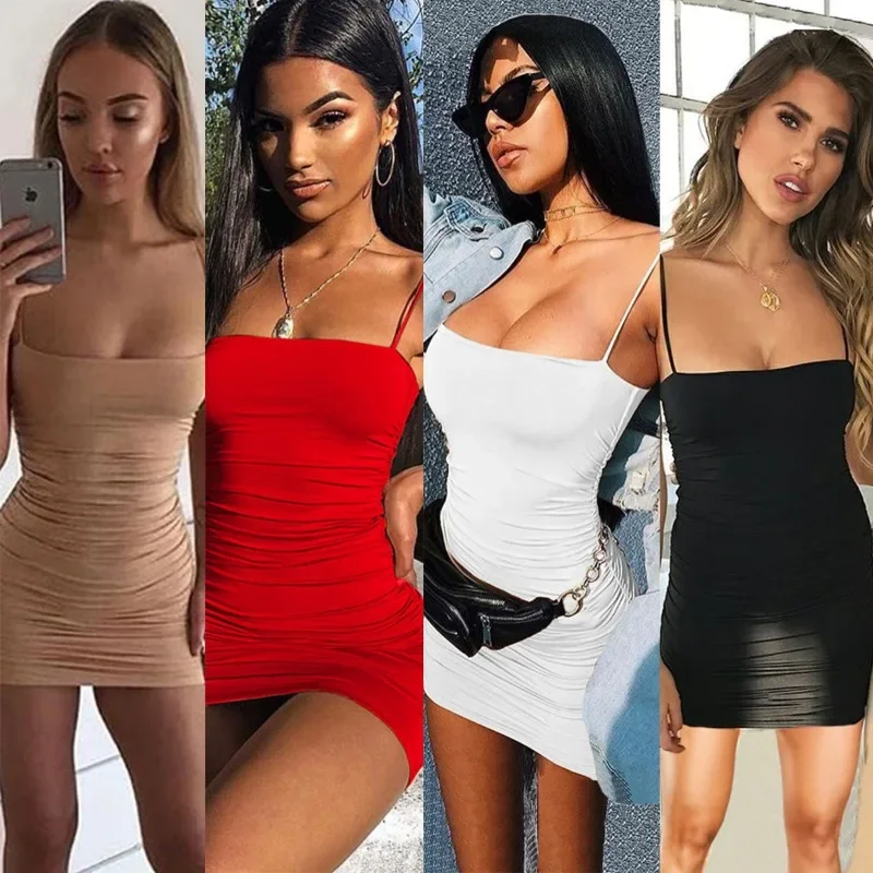 

Sexy and Fashionable Hip-wrapped Suspender Dress Summer Tight Waist-revealing Sexy Costume Women's Birthday Party Short Dress