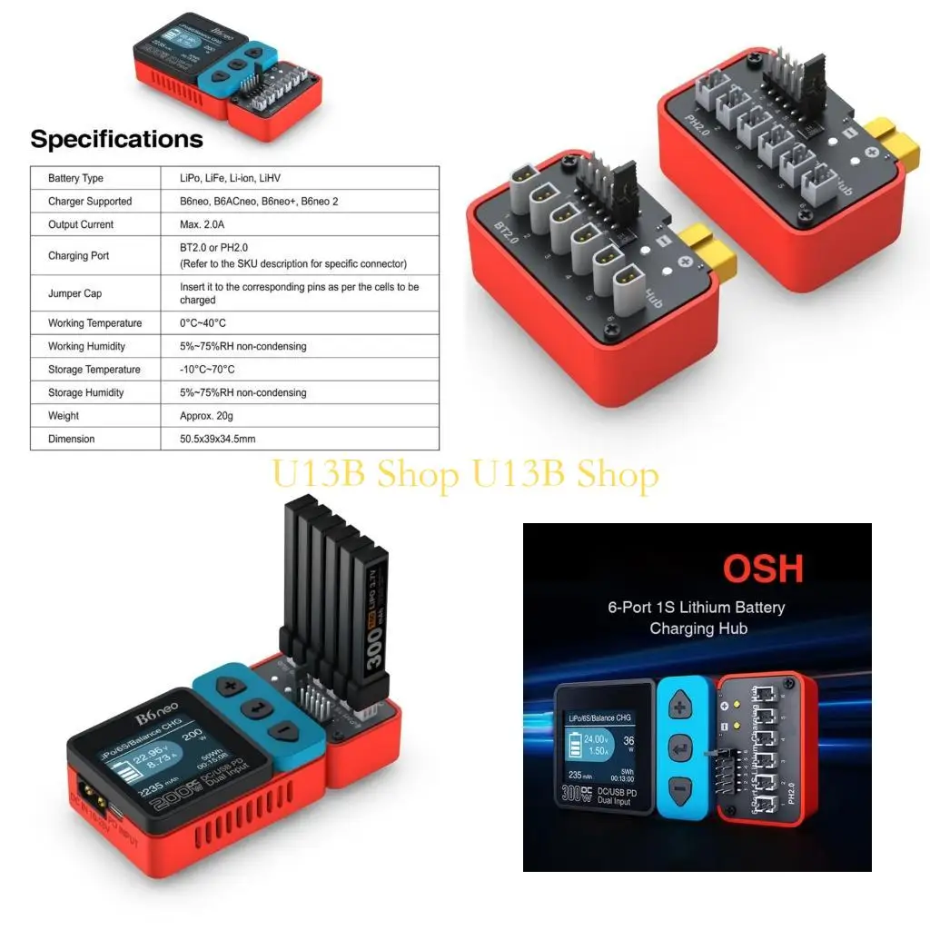 U13B Several Port Battery Charging Power Module For Aircraft Models Accommodates 6 Cells At Same Time