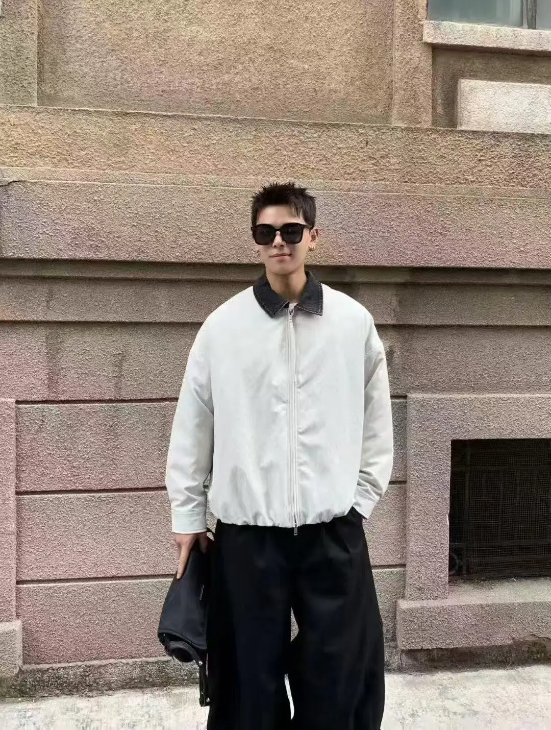 

Spring 2026 Men's New Sle Ultra Soft Collared Jaet Versatile Haome American Trendy Outerwear Long Sve Zipper Closure