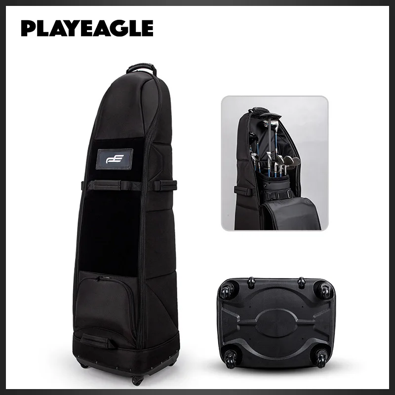 PLAYEAGLE Golf Travel Bag with 6 Wheels Easy Push Pull Airline Approved Durable Cover
