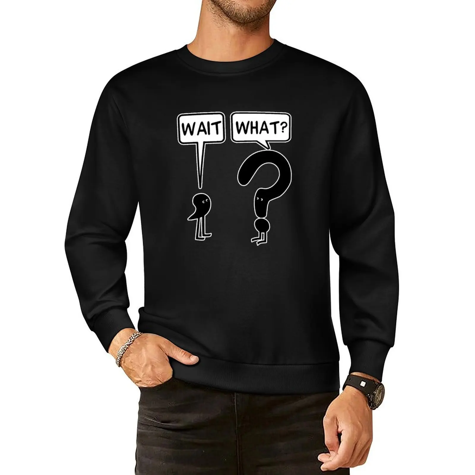 Wait, What? Pullover Hoodie mens clothing aesthetic clothing oversize sweatshirt