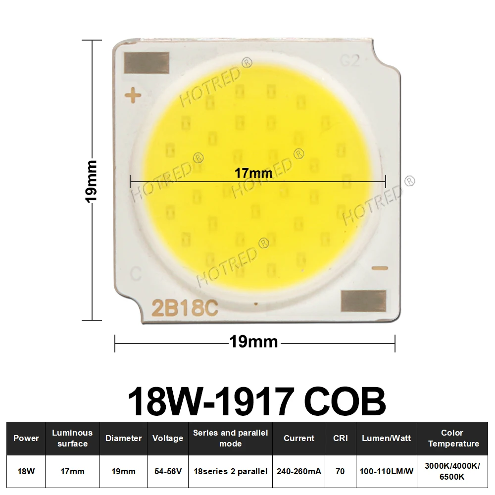 10–50 Stück COB LED 3 W 5 W 7 W 10 W 12 W 15 W 18 W 30 W 36 W neutral kalt warm weiß 13 mm 20 mm 28 mm 1919 Chips Lampe Scheinwerfer Downlight DIY
