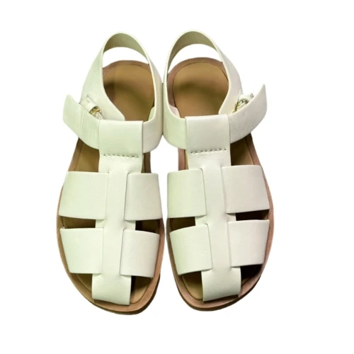 

Sheepskin edition ~ Leather flat retro hand-woven hollow-out bowtoe sandals women's casual Roman shoes cage shoes Ad1129